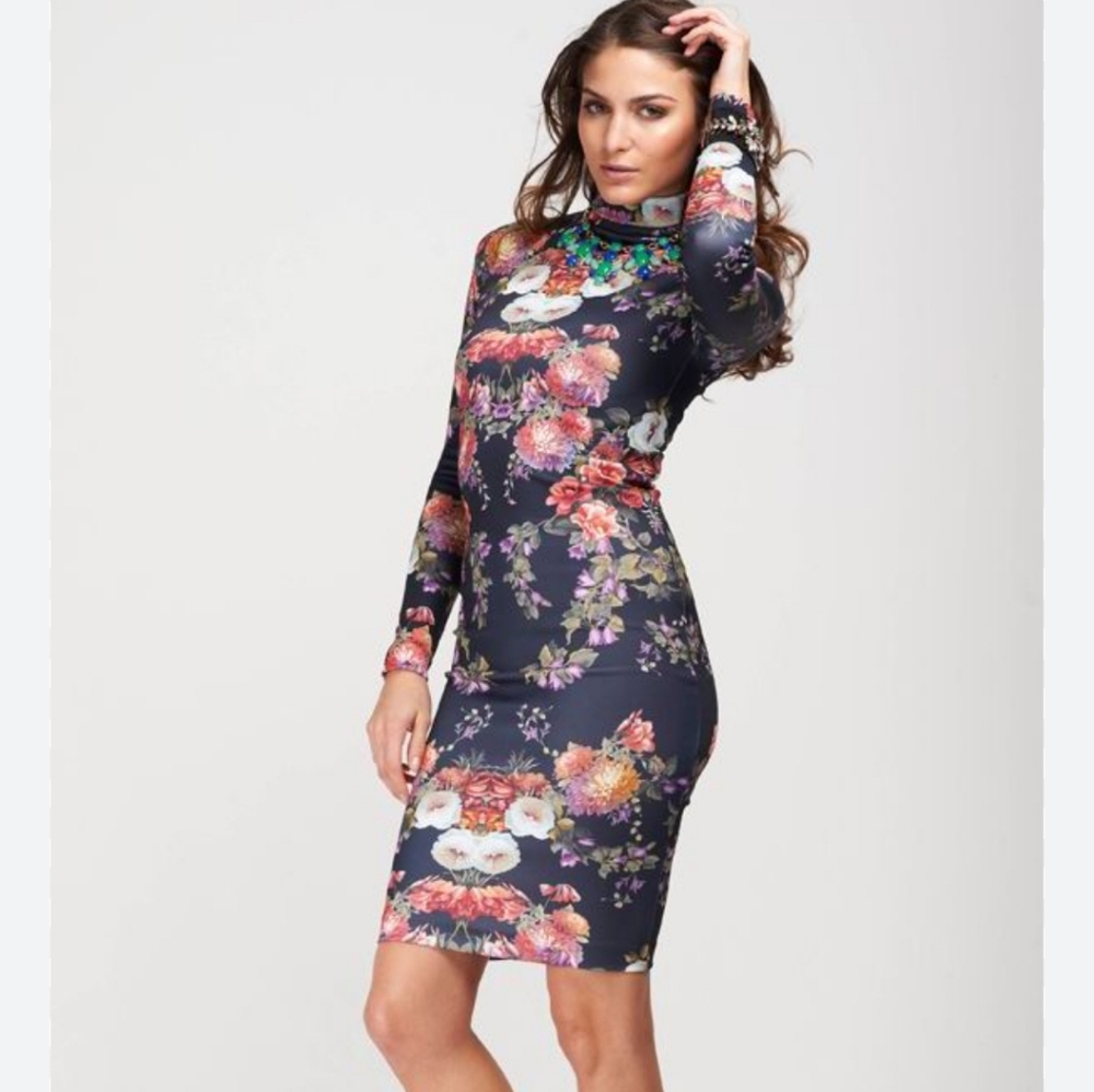Zara Multicolor Floral Pencil Skirt